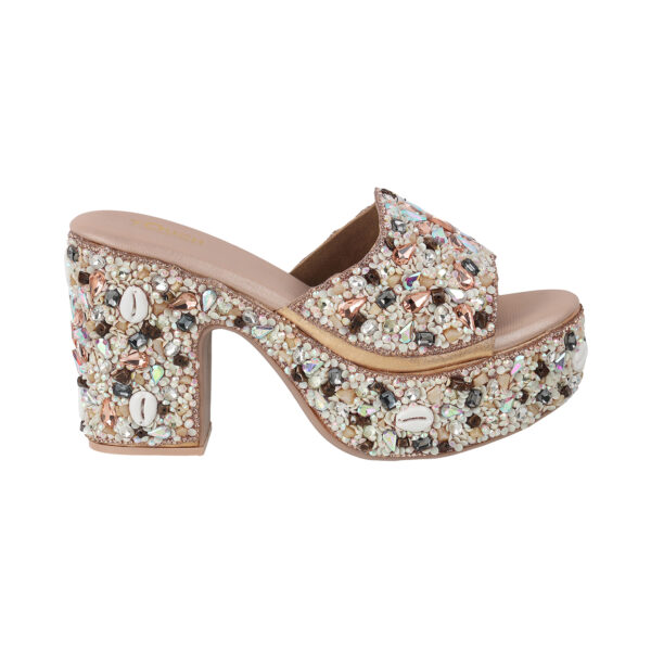 Rose Gold Bridal Open Toe Sandal 4 Inch Heel - Image 5