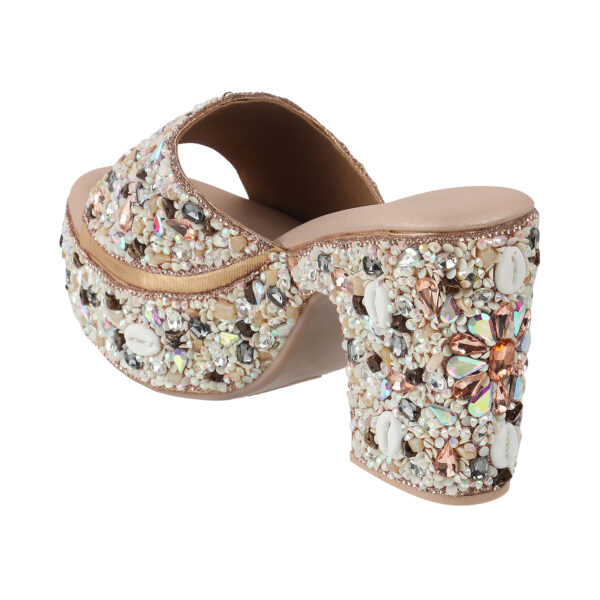 Rose Gold Bridal Open Toe Sandal 4 Inch Heel - Image 6