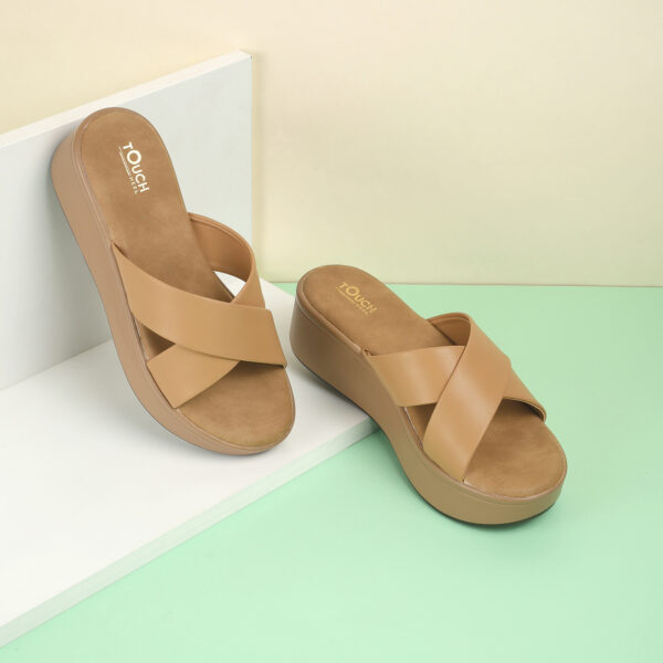 STYLISH WEDGE PEACH HEEL SANDALS - Image 8