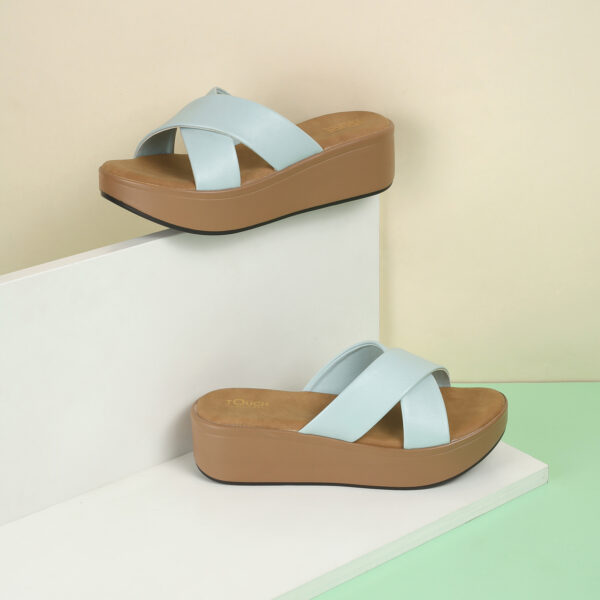 STYLISH WEDGE PEACH HEEL SANDALS - Image 6